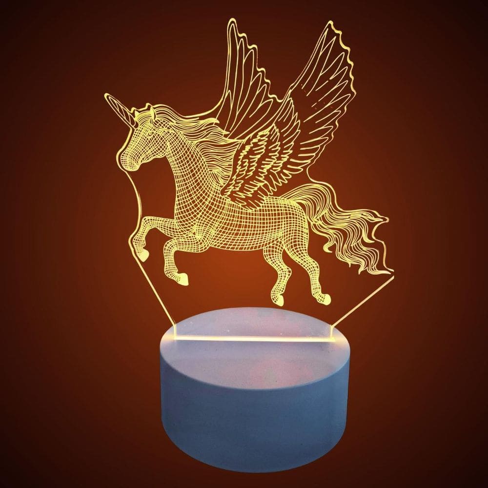 Luminária Usb Unicornio 3D 17,8X13,4Cm