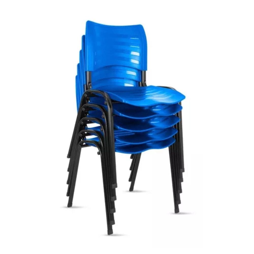 Kit 4 Cadeira Prisma Iso Fixa Igreja Recepção Sala Espera