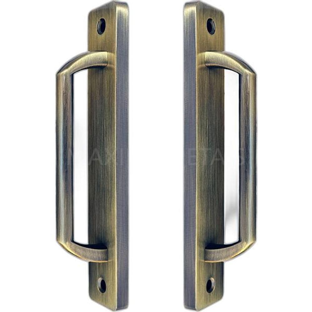 Puxador Duplo Colonial Porta Correr Madeira Rústico 148Mm