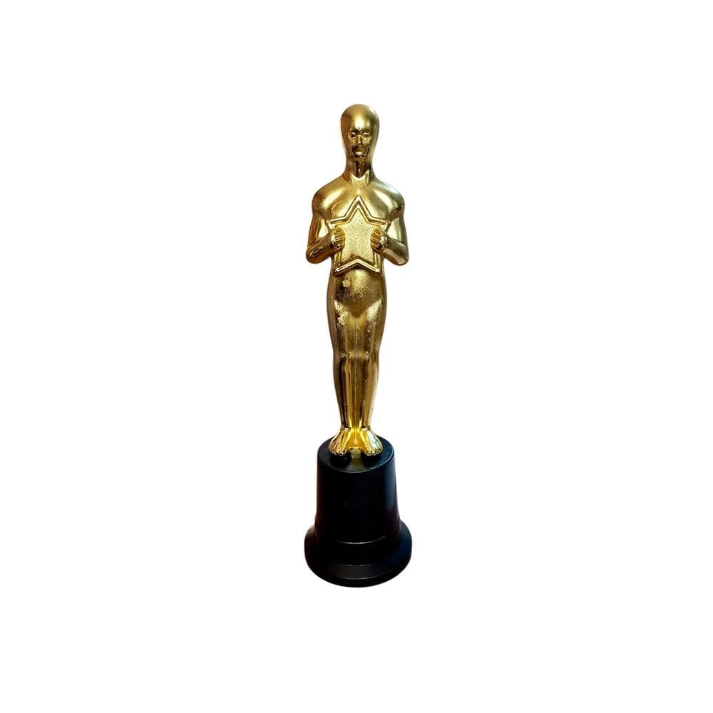 Estátua Troféu Oscar Decorativo Estatueta Dourada Hollywood Premiação Cinema Decoração Prêmio Festa de Gala