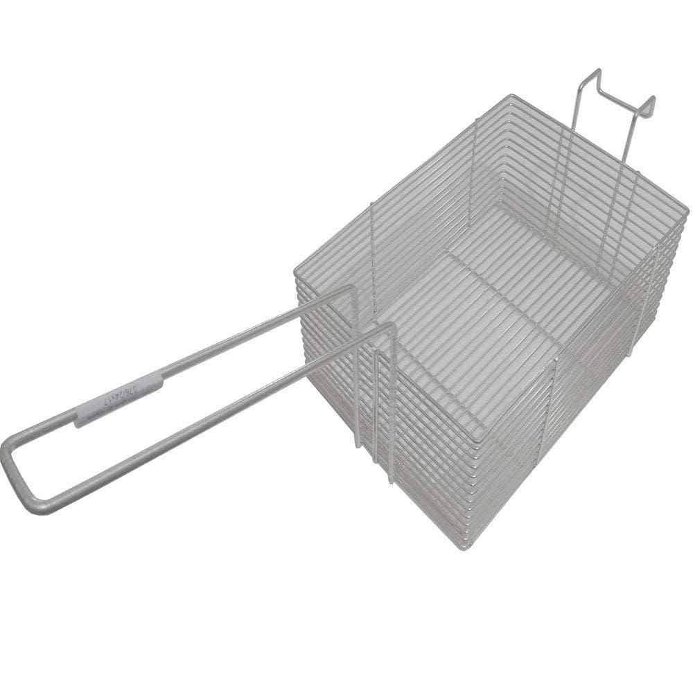 2 Peneira Cesto Fritura Fritadeira Retangula Arame 24X17X9Cm