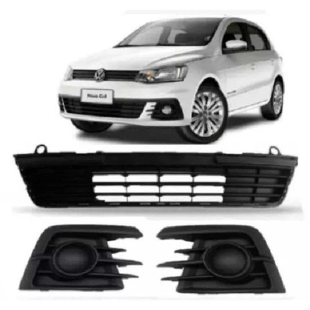 Grade Central Moldura Milha Parachoque Gol Voyage G7 2016/.