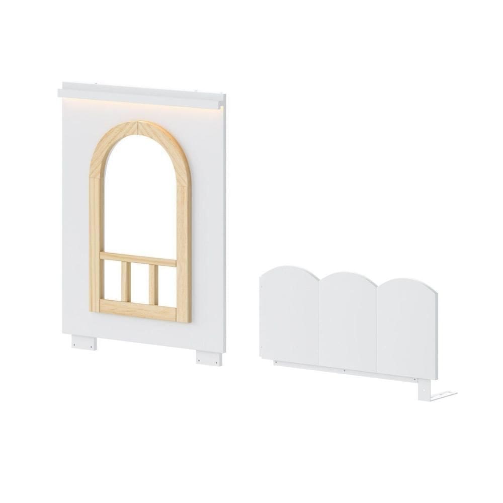 Kit Janela com Cerquinha para Beliche Montessoriana New Garden Casatema Branco/Natural