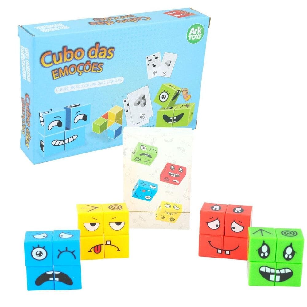 Jogo Cubo das Emoções 70 Peças - Tudo em Caixa