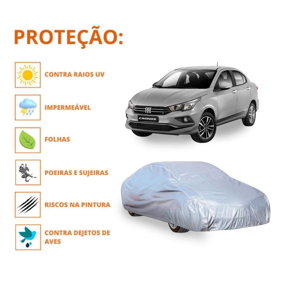 Capa Cobrir Carro Fiat Cronos Com Ótima Proteção Impermeável