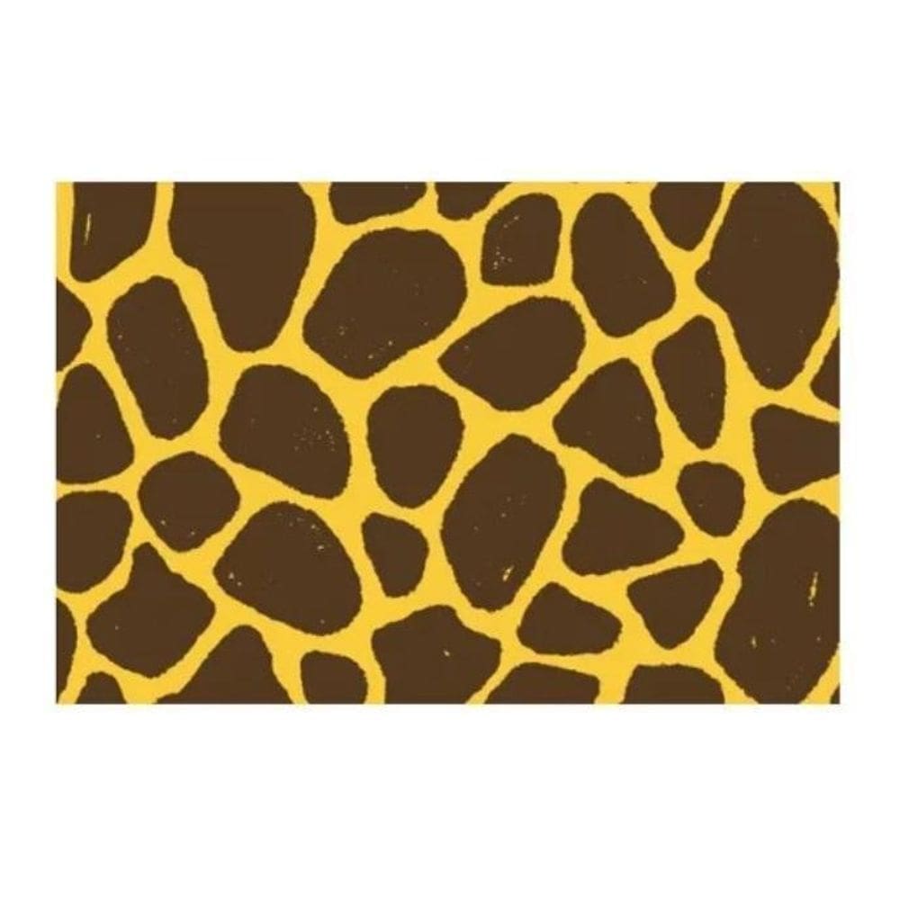 Tecido Velboa Pelúcia Estampa Girafa Amarelo 1,50X1,50Mt