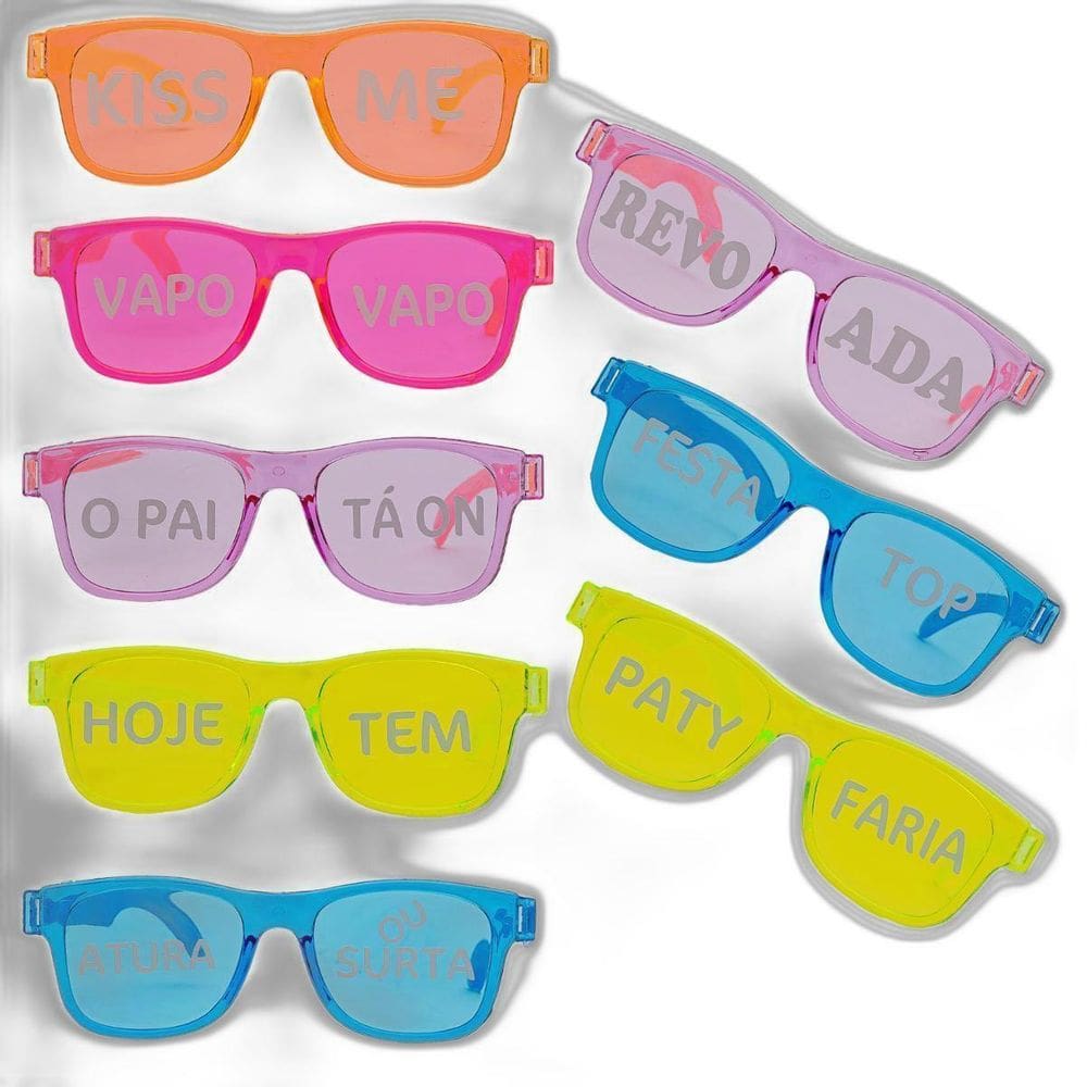 20 Oculos Cristal Frases Balada Bloco Carnaval Fest