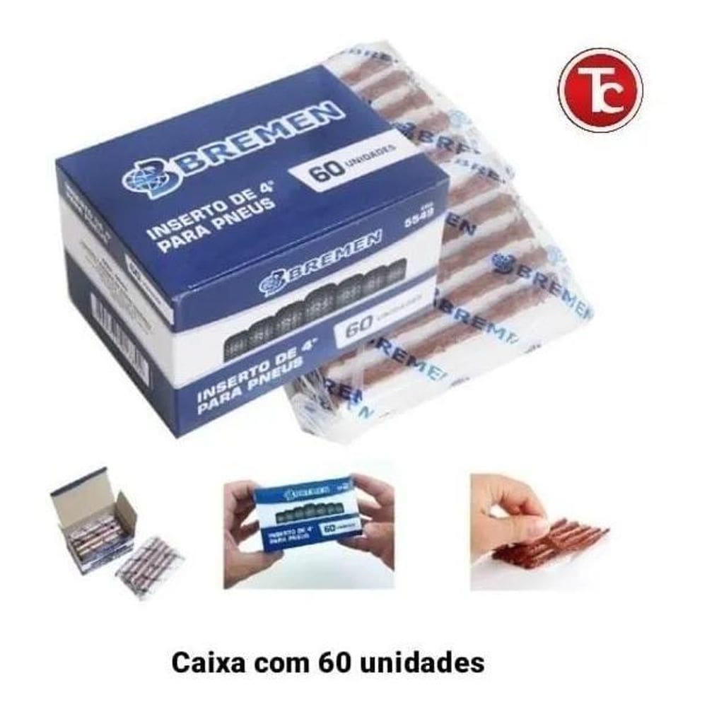 Refil Para Pneu Remendo Macarrão Caixa-60 Pçs - Bremen