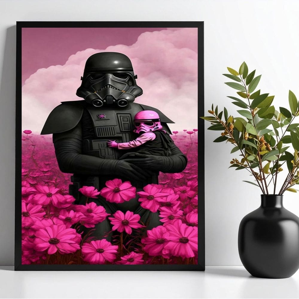 Quadro Decorativo Darth Com Bebê 33X24Cm
