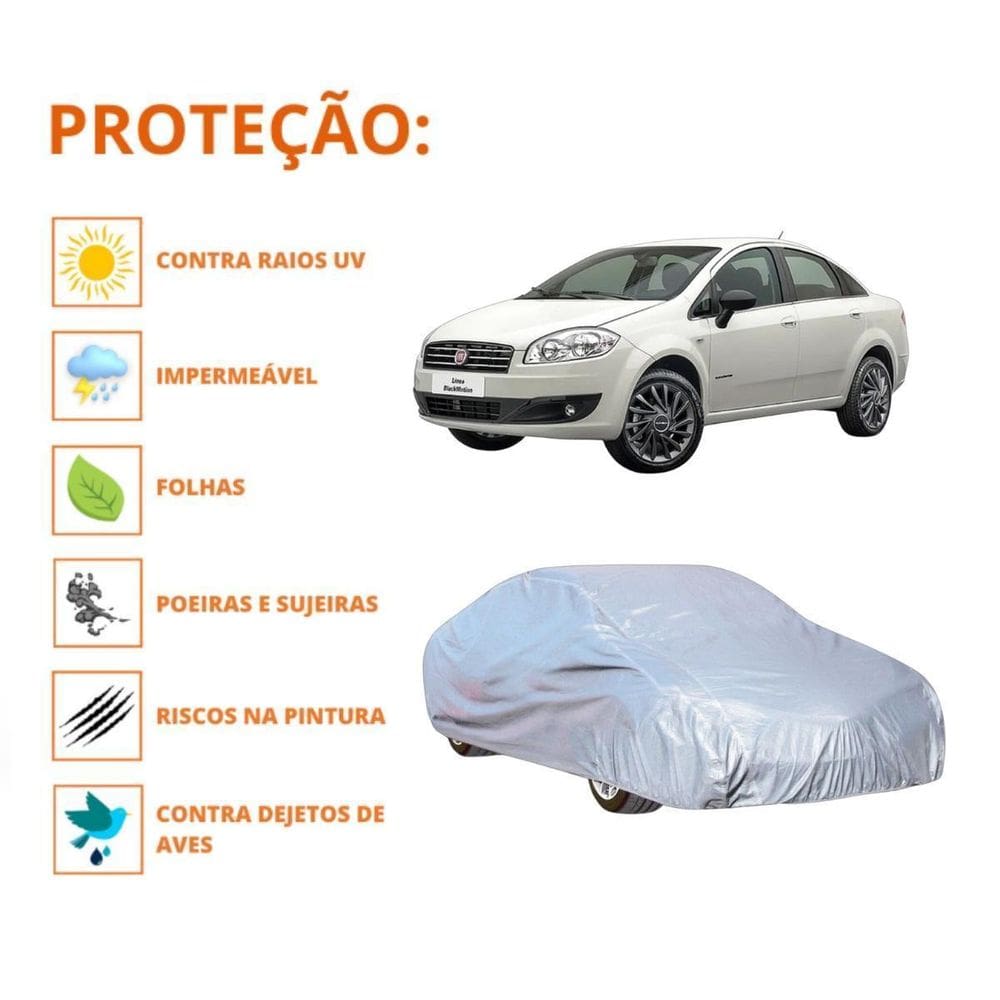 Capa Para Cobrir Carro Fiat Linea Com Proteção Impermeável