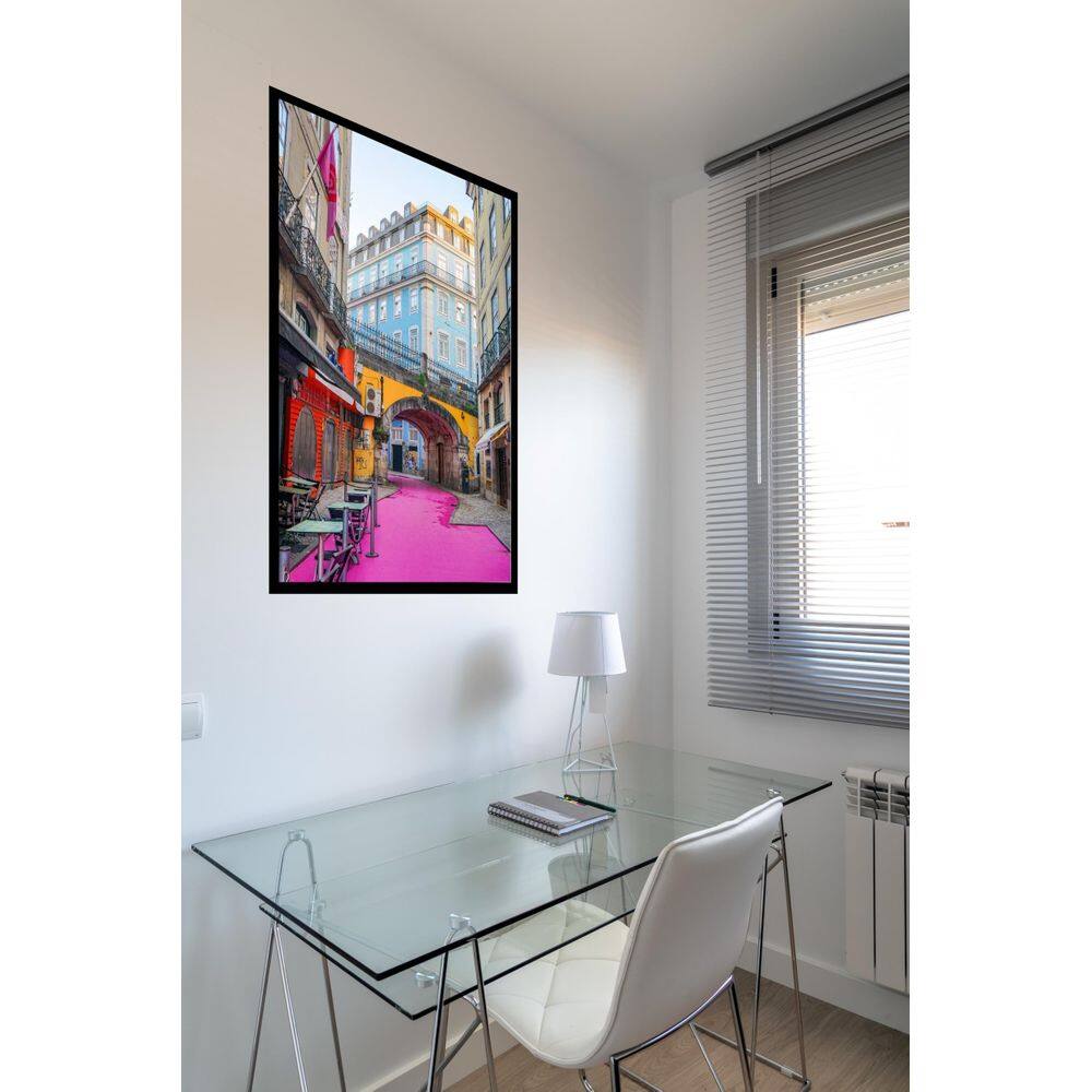 Quadro Decorativo Lisboa Portugal Calçada Rosa - 70X50Cm