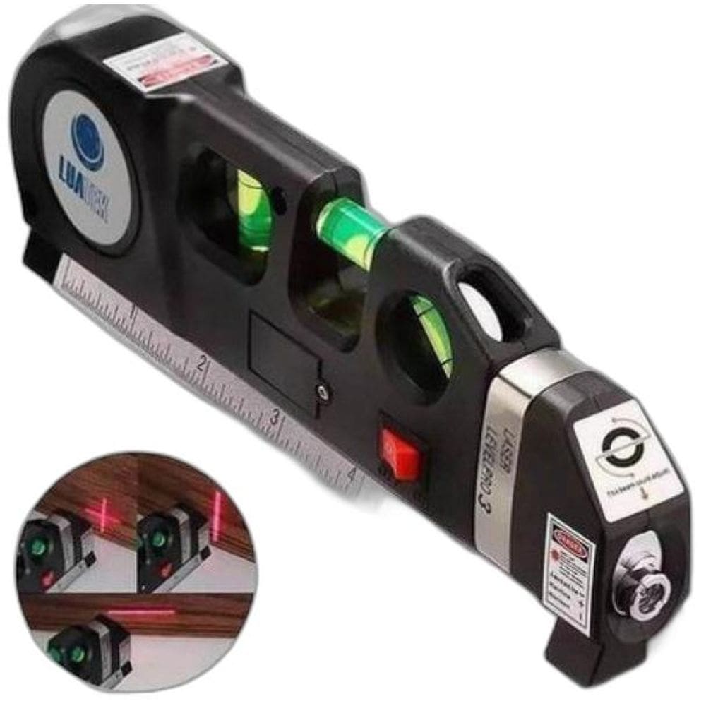 Nível Laser 3 Linhas Cruz Trena Régua Nivelador Profissional