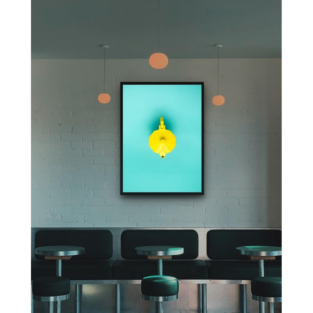 Quadro Decorativo Bule Amarelo - 70X50Cm