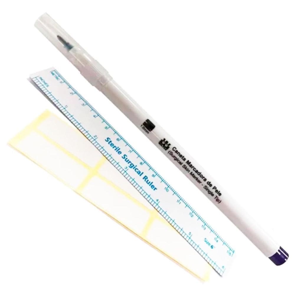 Caneta Marcador Pele Estéril Com Régua Ponta Padrão Wiltex