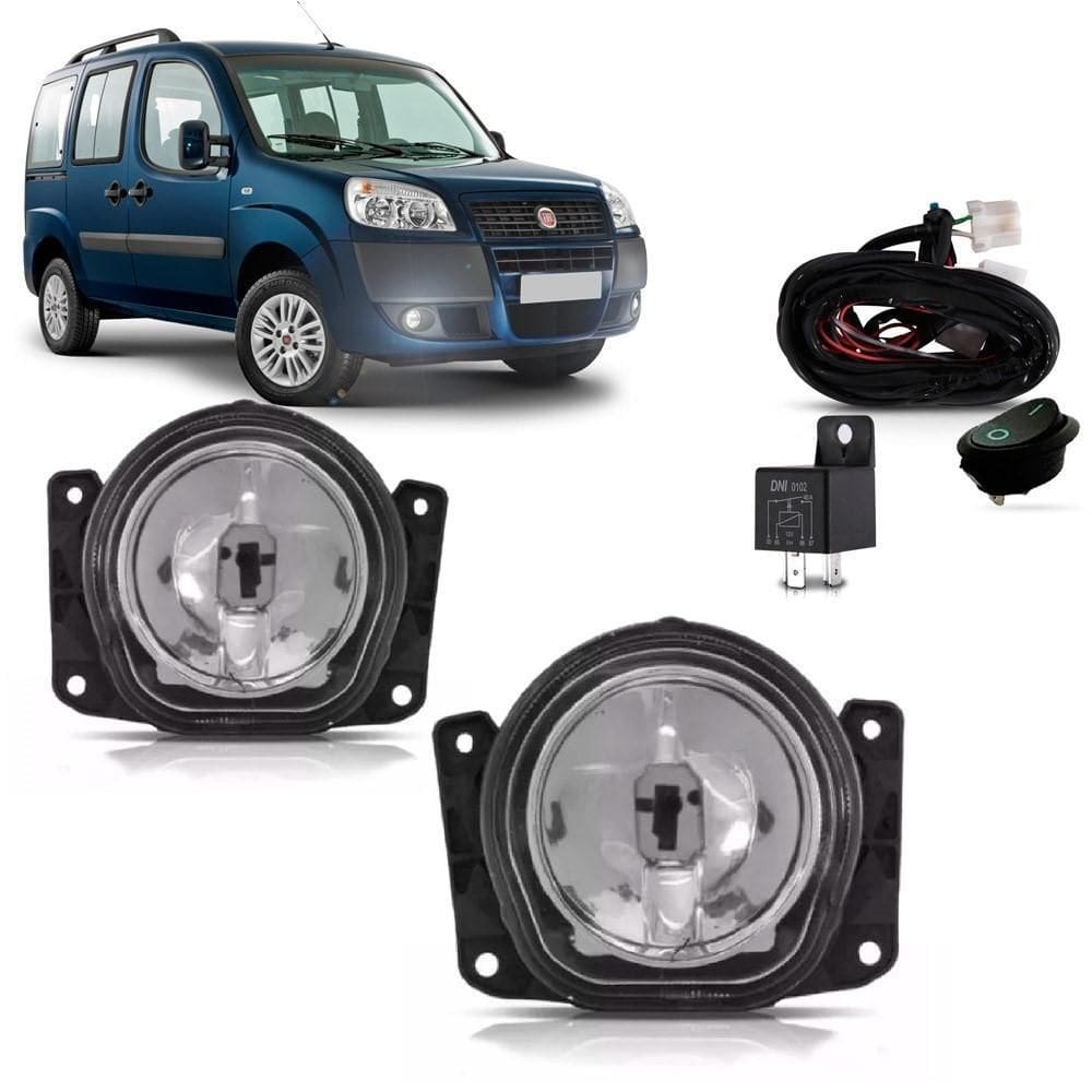 Kit Farol Milha Fiat Doblo 2010 2011 2012