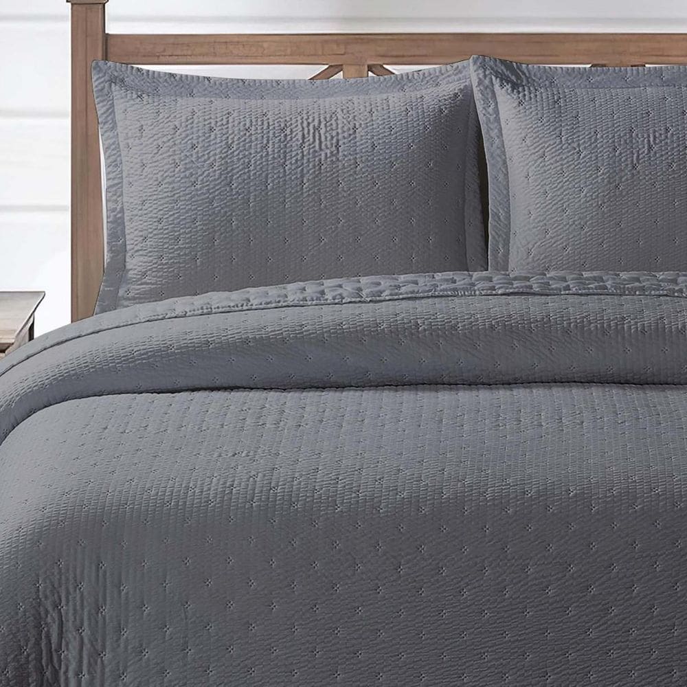 Cama Posta King Melinda Colcha Luxo Algodão Bordado 3 Pçs