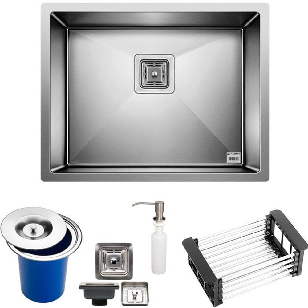 Cuba Quadrada Inox 304 Cozinha Pia Embutir Sobrepor Gourmet