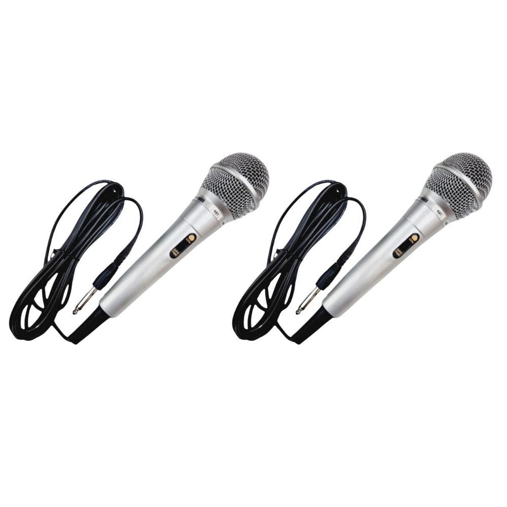 Kit 2 Microfone Dinâmico Mxt M-1800S Karaokê Prateado