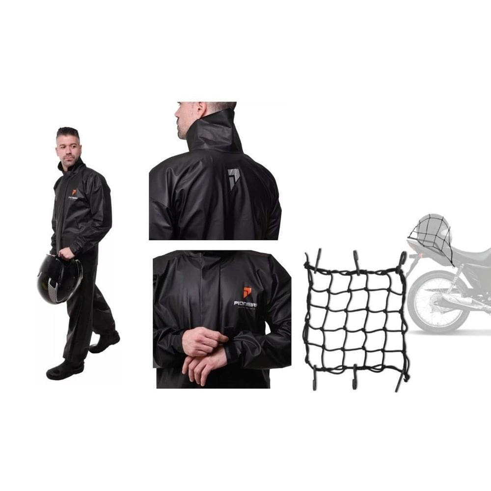 Capa De Chuva Jaqueta Calça Pioneira Pvc G + Elastico Aranha