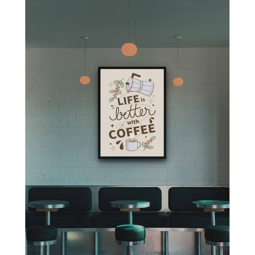 Quadro Decorativo Life Is Better With Coffee - 70X50Cm