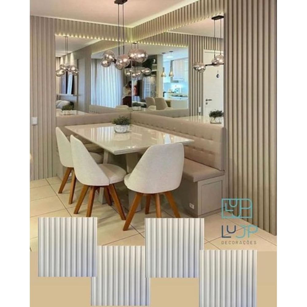 10 Placas Paineis Ripado Revestimento 3D De Pvc Para Parede