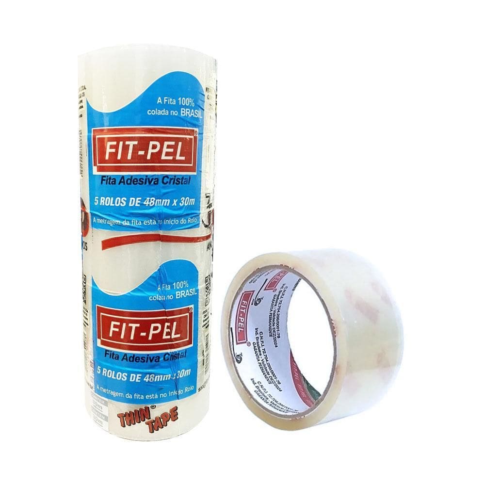 Kit Fita Adesiva Com 5Un 48X30Mm Transparente Fitpel