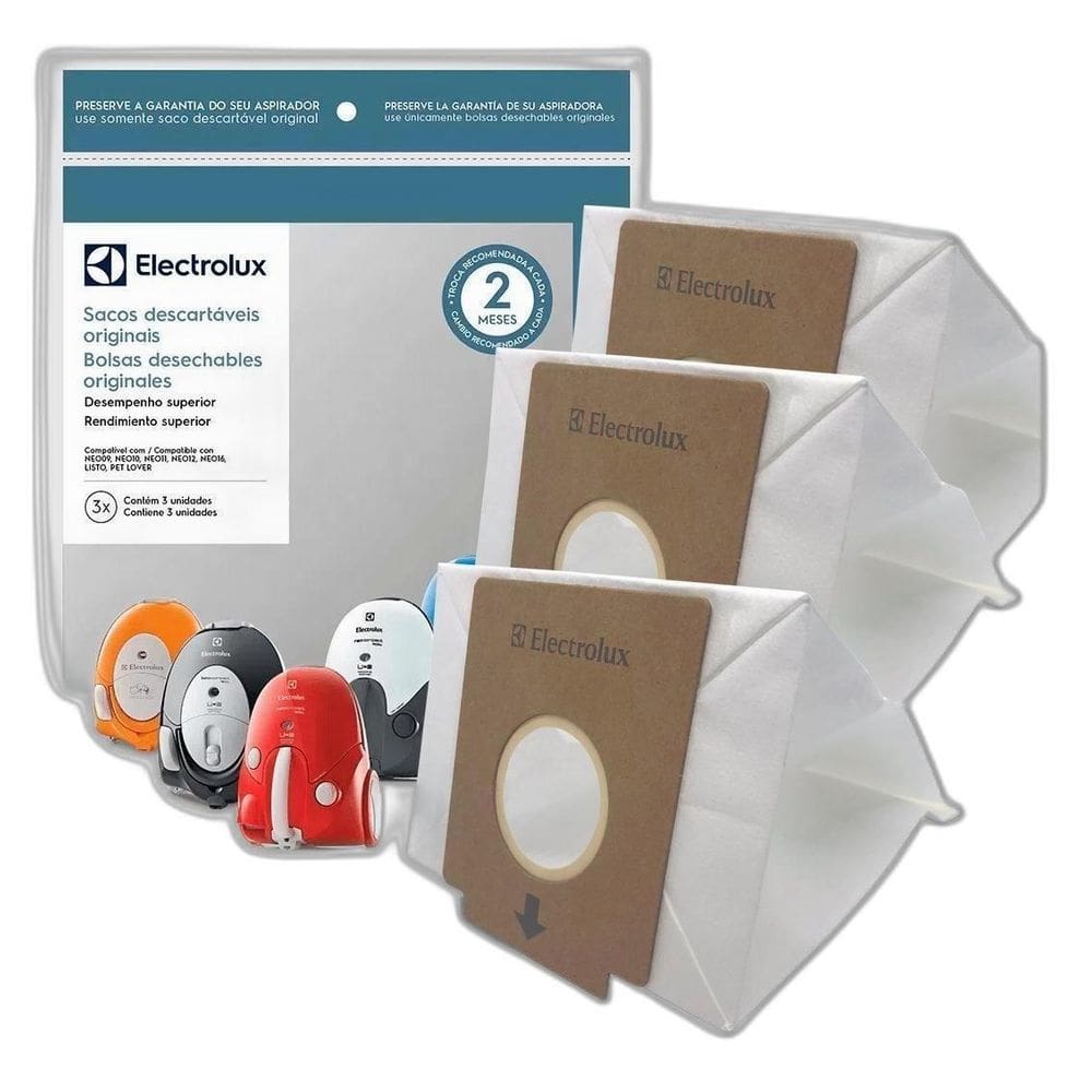 Saco Para Aspirador Pó Descart Neo Petlover Listo Electrolux