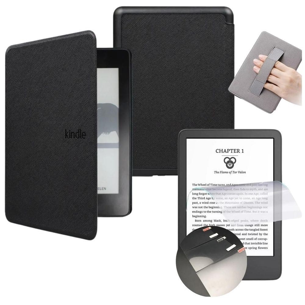 Capa C Alça Interna Para Kindle Paperwhite 7 + Pel. Plastico