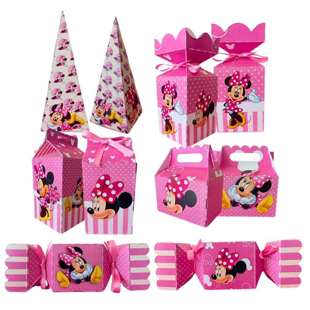 Kit Festa Lembrancinhas Decorativas Minnie Rosa Aniversários