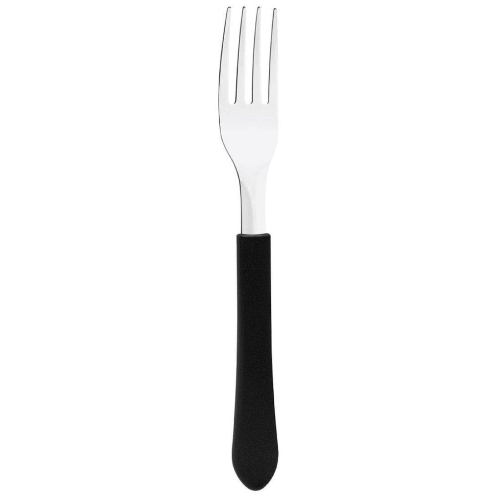 Kit 6 Garfo De Mesa Tramontina Leme Inox Cabo Preto