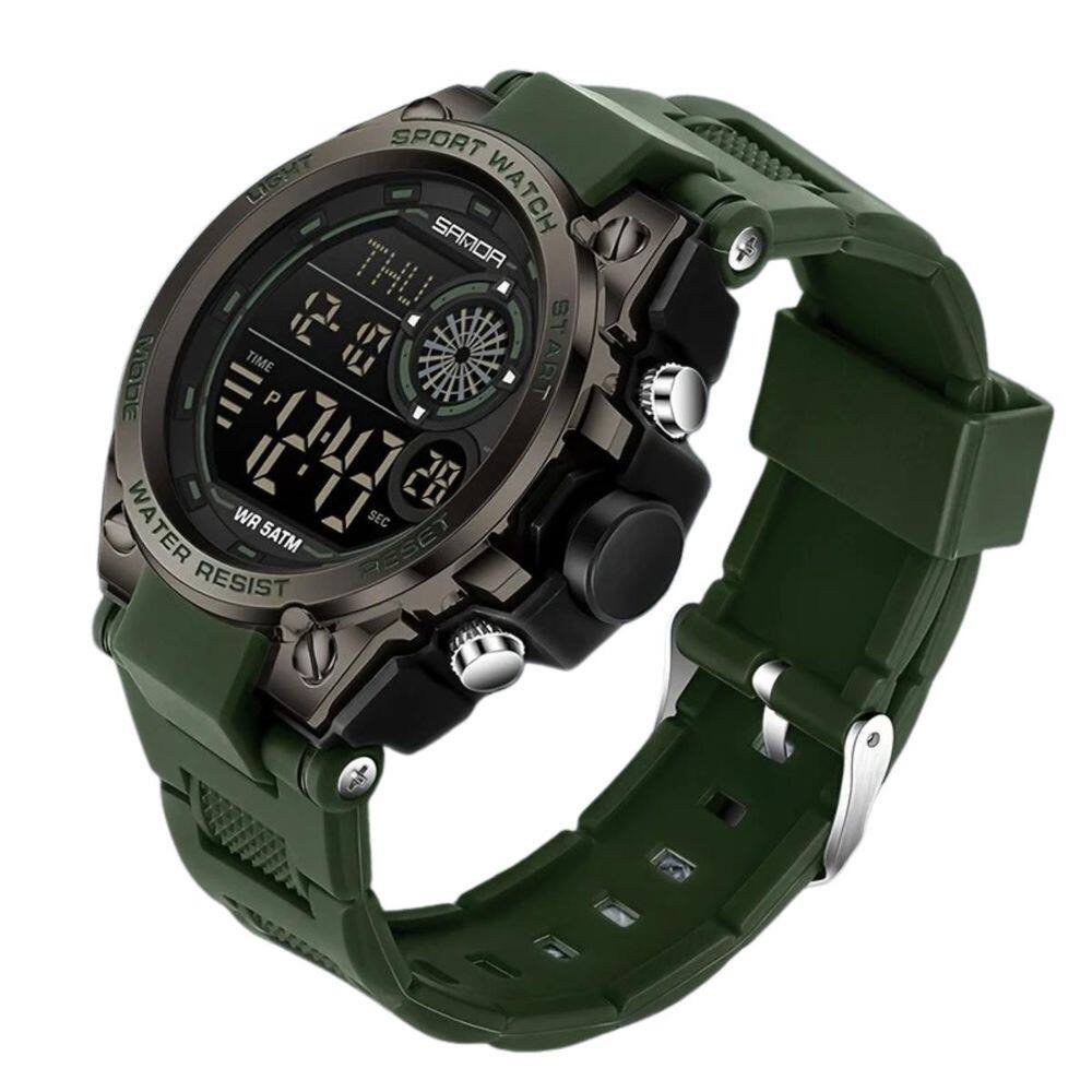 Relógio 6255  LED de Fundo Iluminado, Alarme Cronógrafo Temporizador