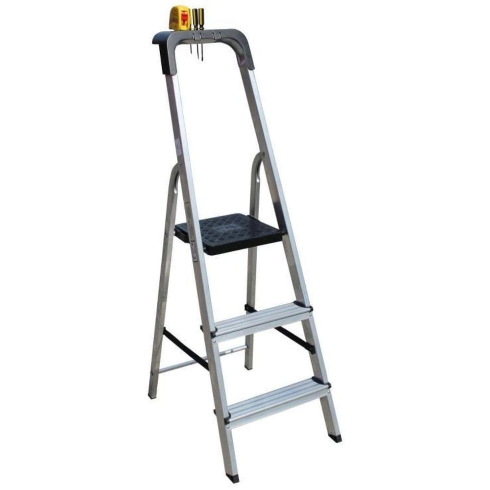 Escada Doméstica 3 Degraus Em Alumínio Botafogo Pro Esc0023