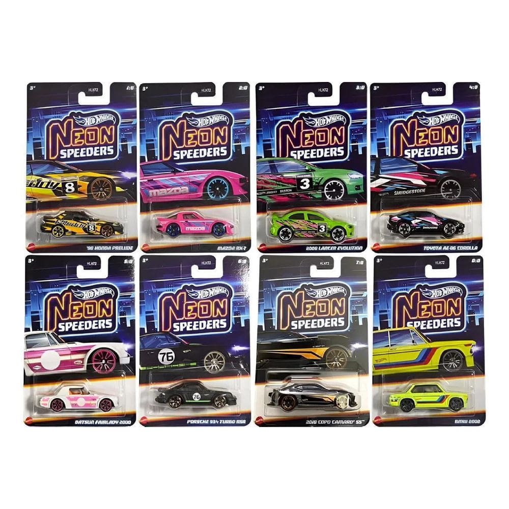 Kit 6 Carrinhos Hot Wheelsde Neon Speeders Hlh72