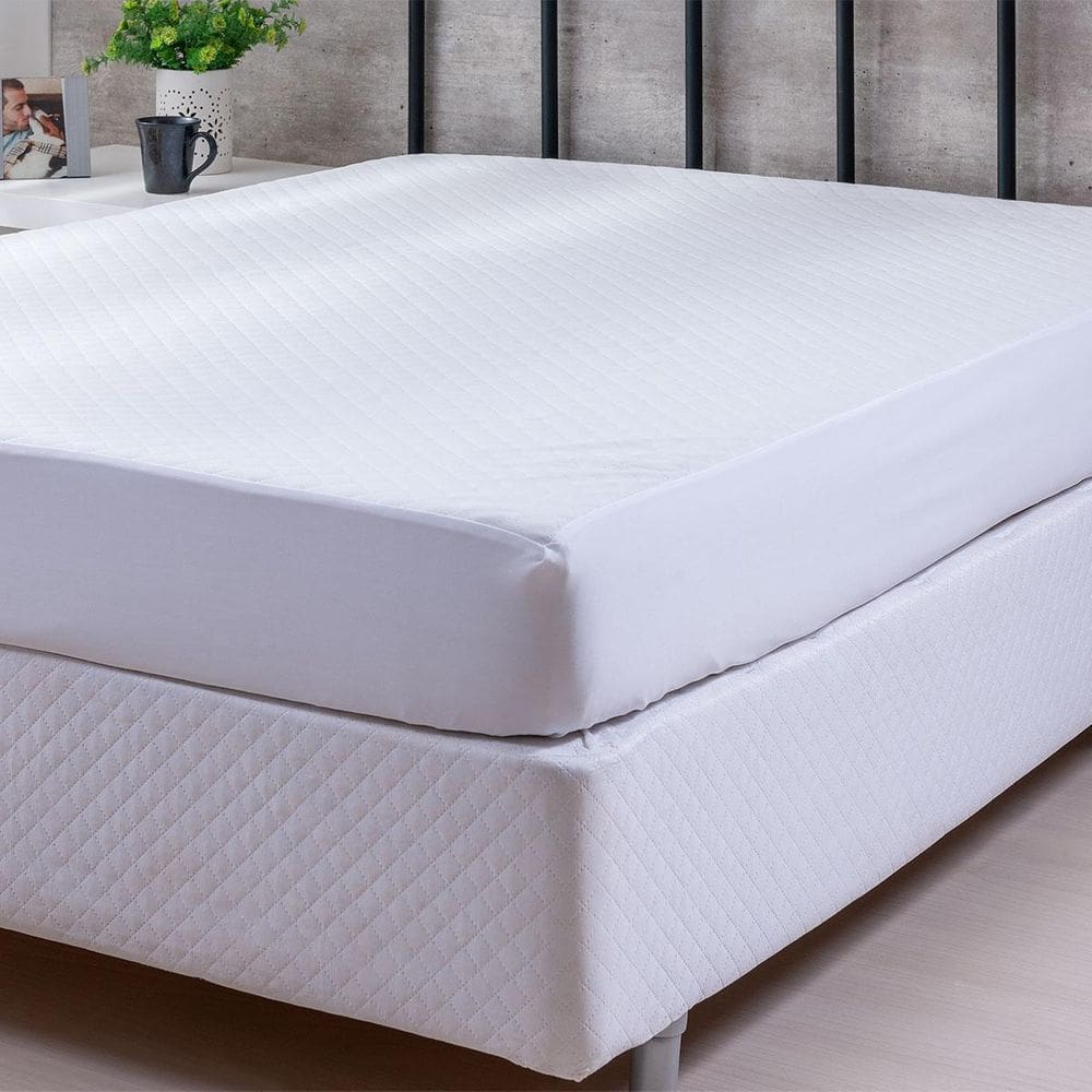 Protetor De Colchão Queen Impermeável Jacquard Branco - Plus