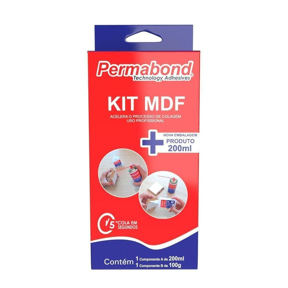 Kit Mdf Permabond Cola Instantânea