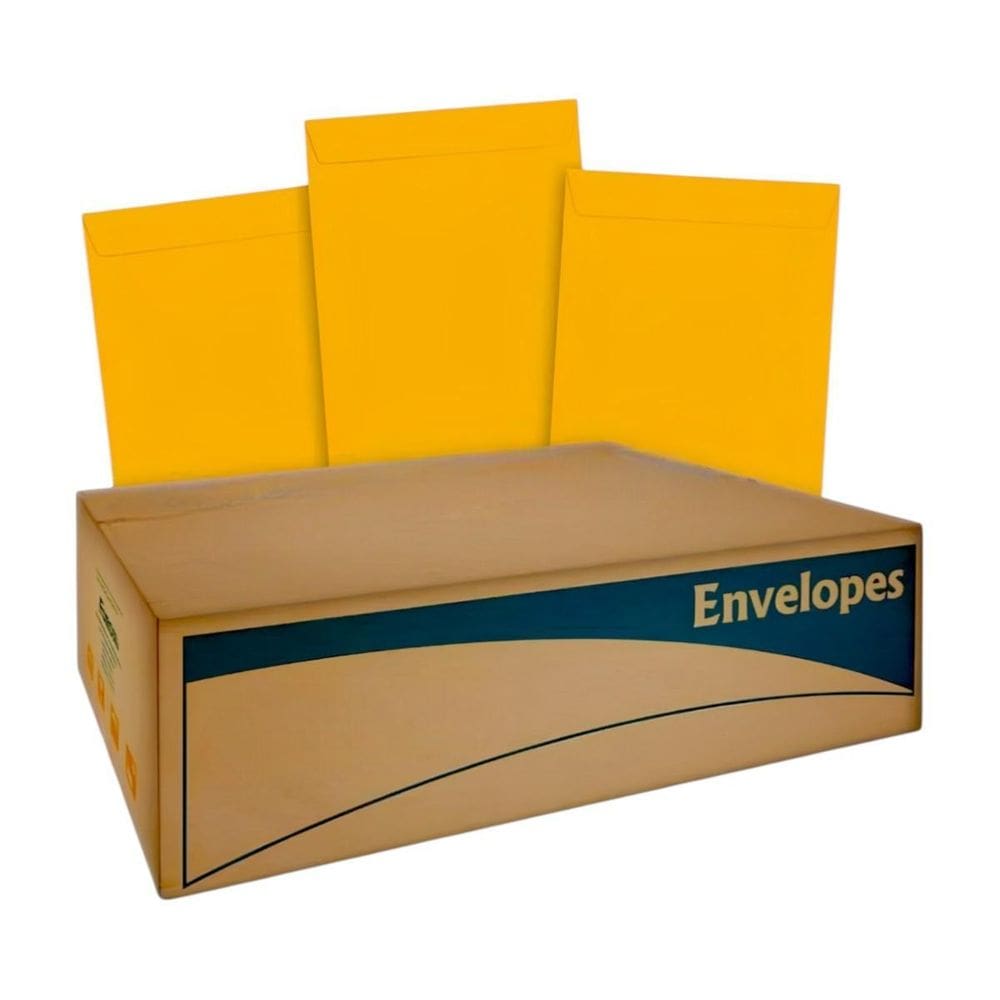 Envelopes 229Mm X 324Mm Liso A4 Ofício 50 Unidades Amarelo