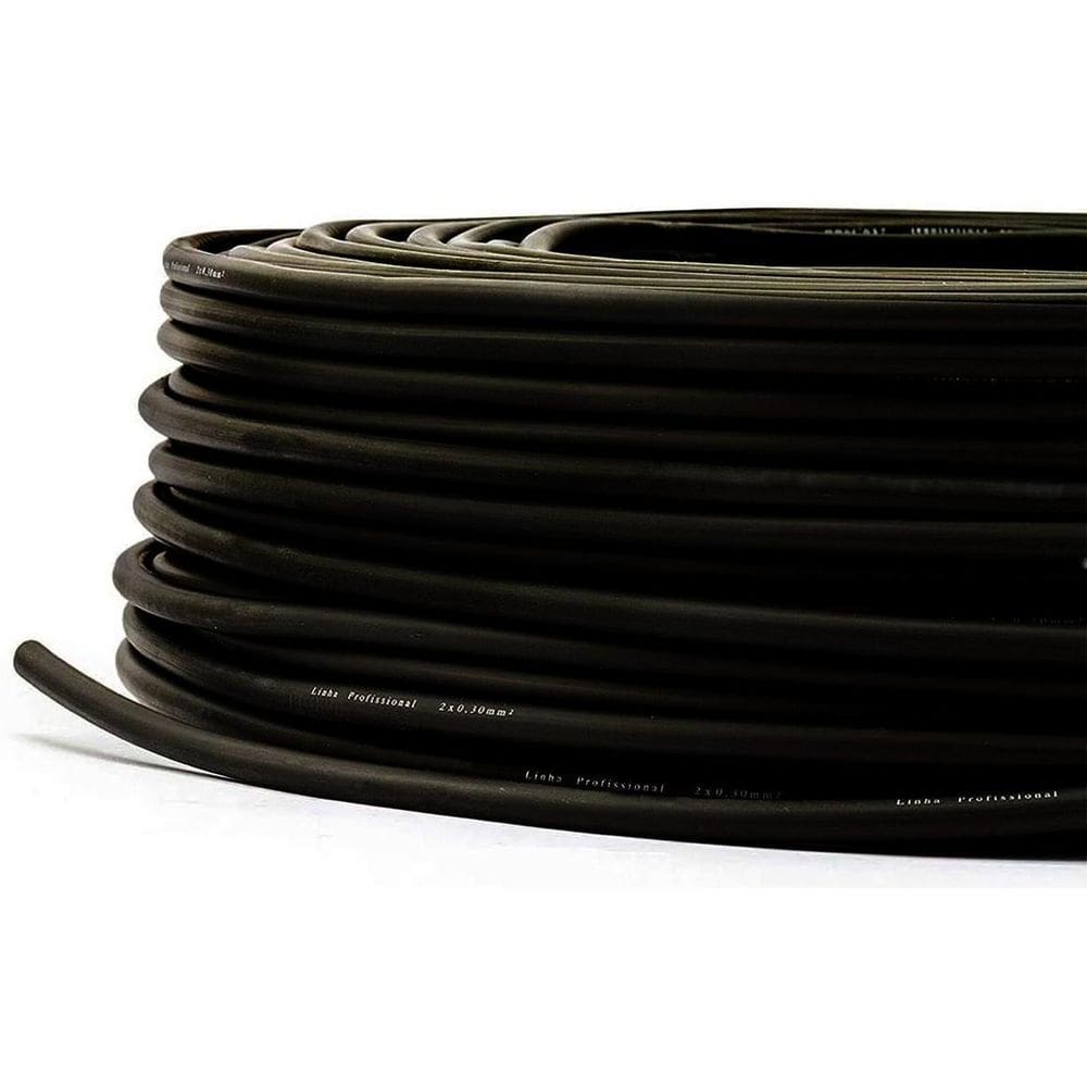 Cabo Microfone Linha Profissional 2X0,30Mm, Preto, 50M