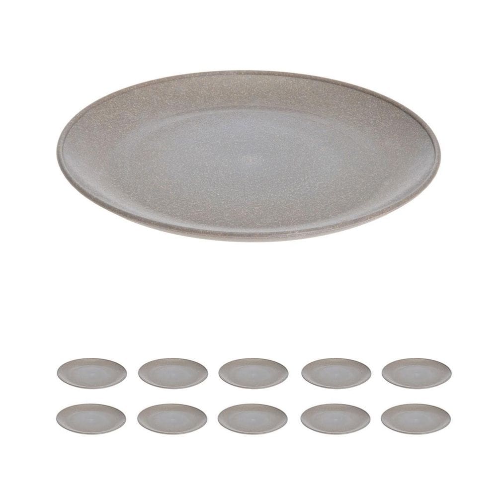 10 Un Prato Lanche Sobremesa Redondo Durável 20Cm Cinza