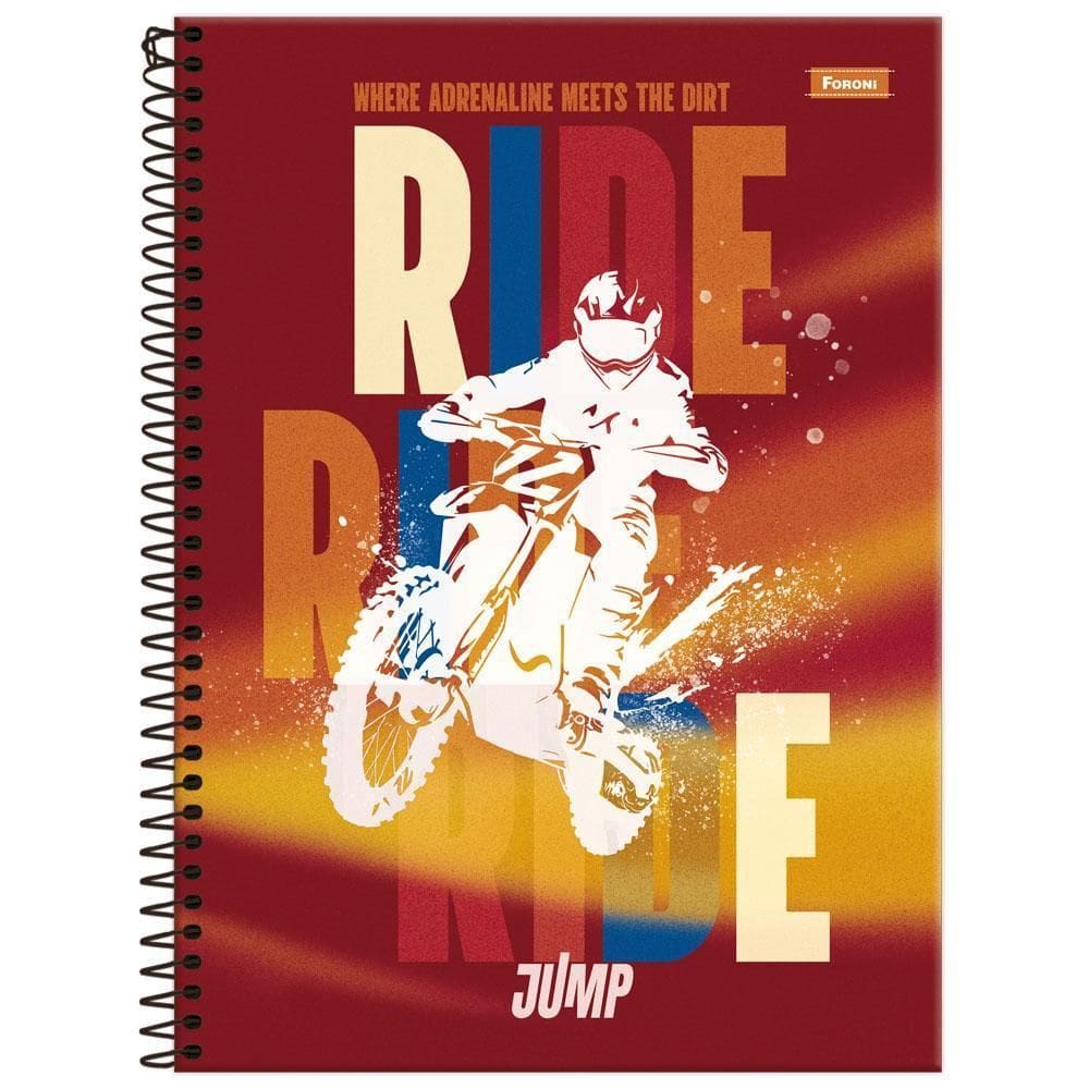 Caderno Univ 10 Matérias 200Fls 200X275Mm Jump Ride Foroni