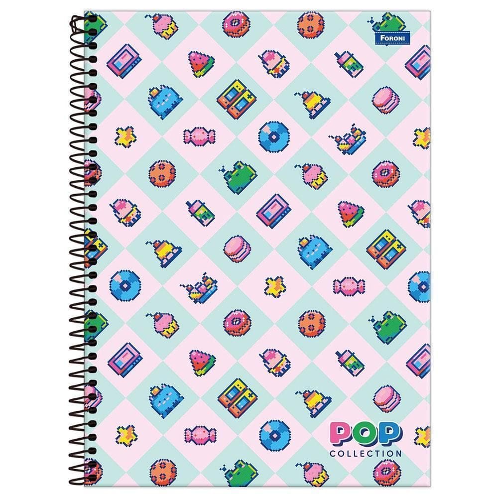 Caderno Univ 1 Matéria 96Fls Pop Collection Pixel Foroni