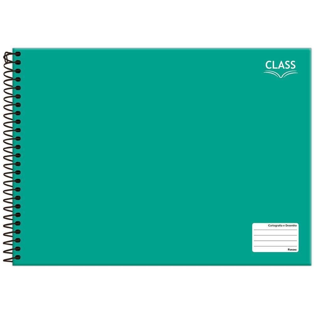 Caderno Cartografia Desenho 96Fls Esp Class Verde Foroni