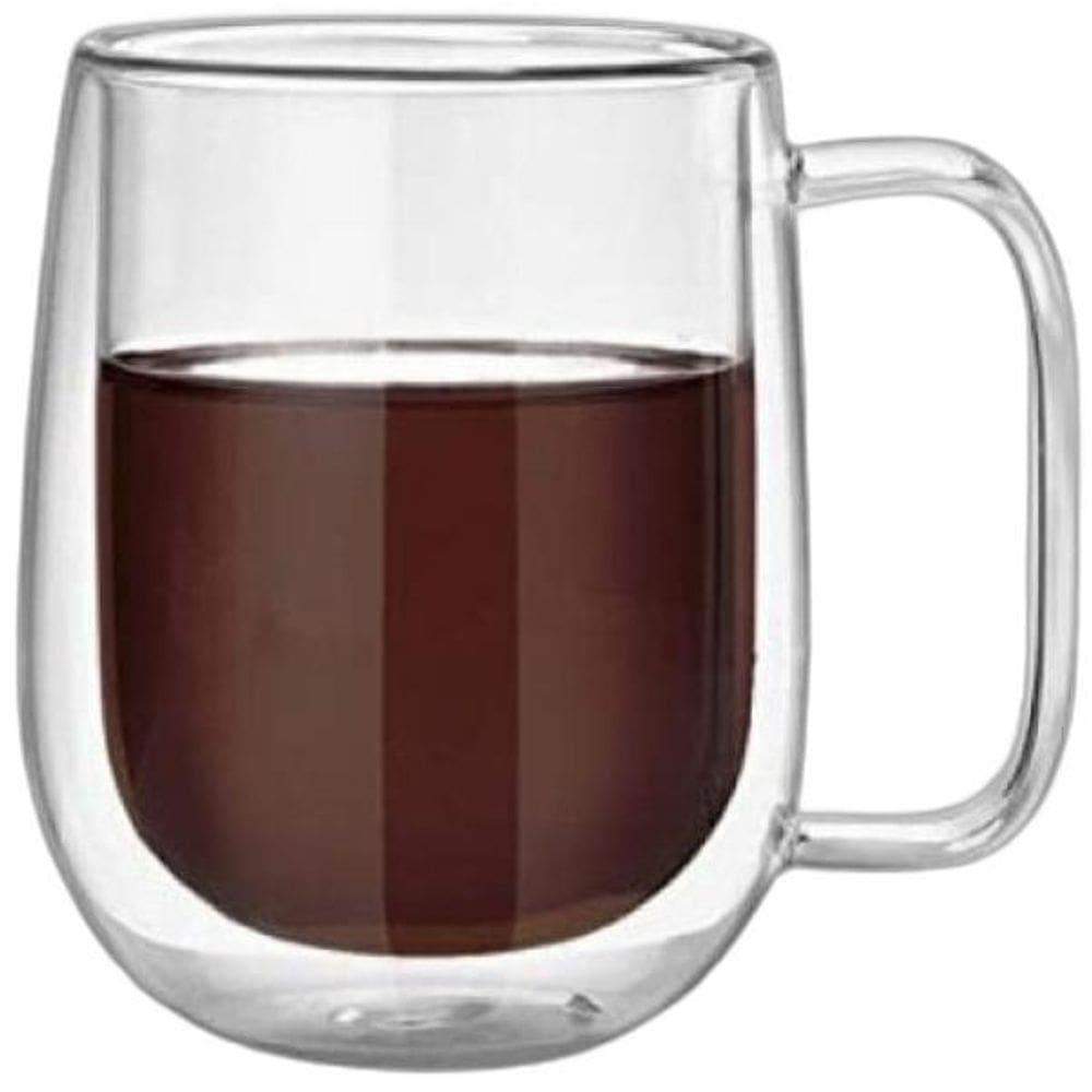 Caneca Vidro Duplo Xícara Parede Dupla Café Chá 260Ml