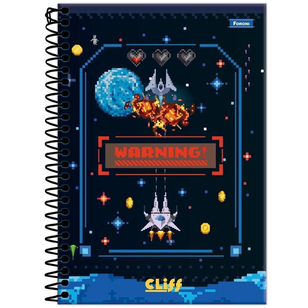 Caderno 1/4 Esp 160Fls Cliff Masculino Warning Foroni