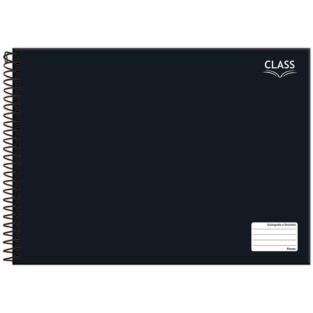 Caderno Cartografia Desenho 96Fls Esp Class Preto Foroni
