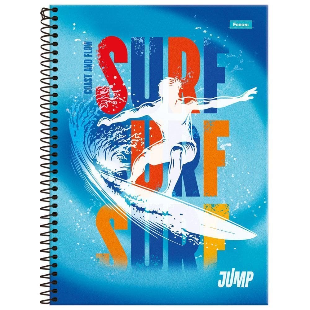 Caderno Univ 20 Matérias 400Fls 200X275Mm Jump Surf Foroni