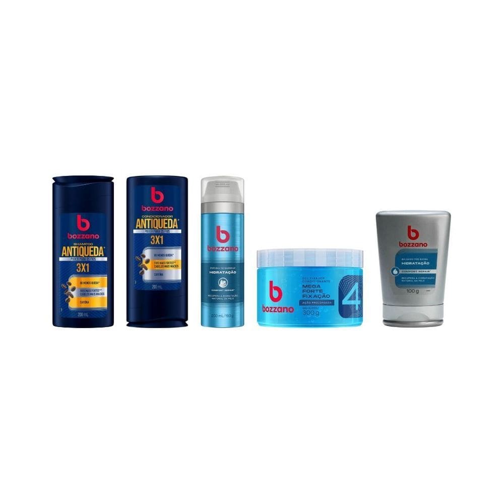 Kit Bozzano Com 5 Itens Para Cabelos E Barba