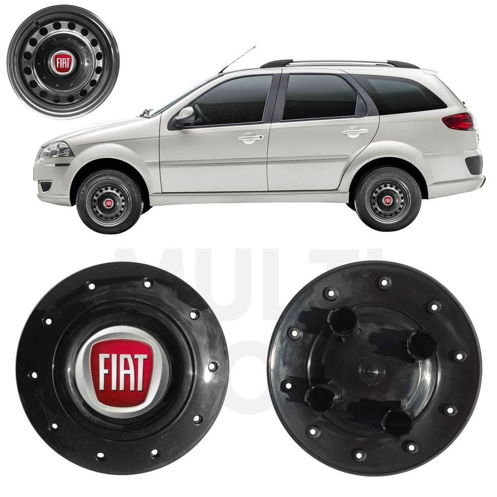 1X Calota Centro Roda Aro 14 Palio Weekend 2009 A 2020 Preto