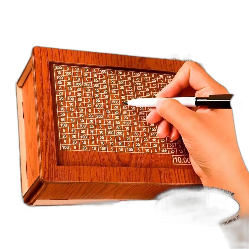 Cofre Caixa Dinheiro Wood Box Japones Kakebo Desafio Classic