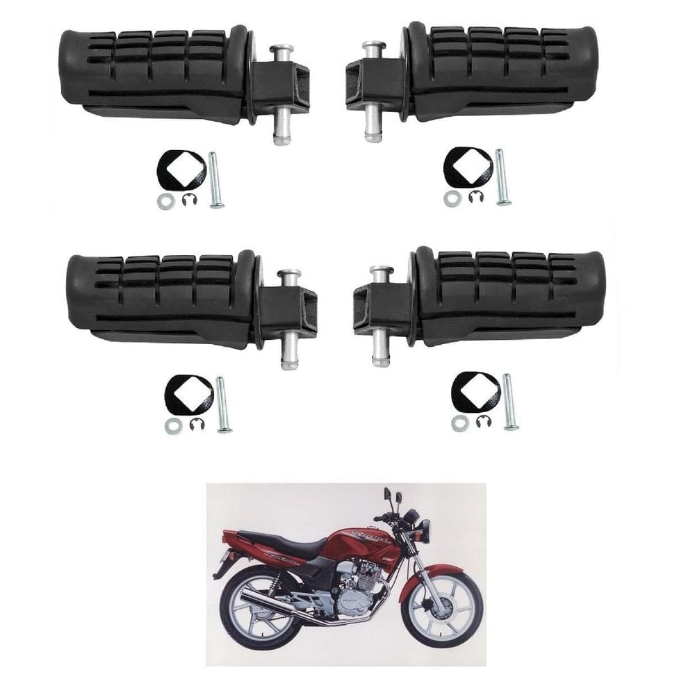 Pedaleira Descanso Pé Moto - Kit 4 Peças CBX Twister CB 300R