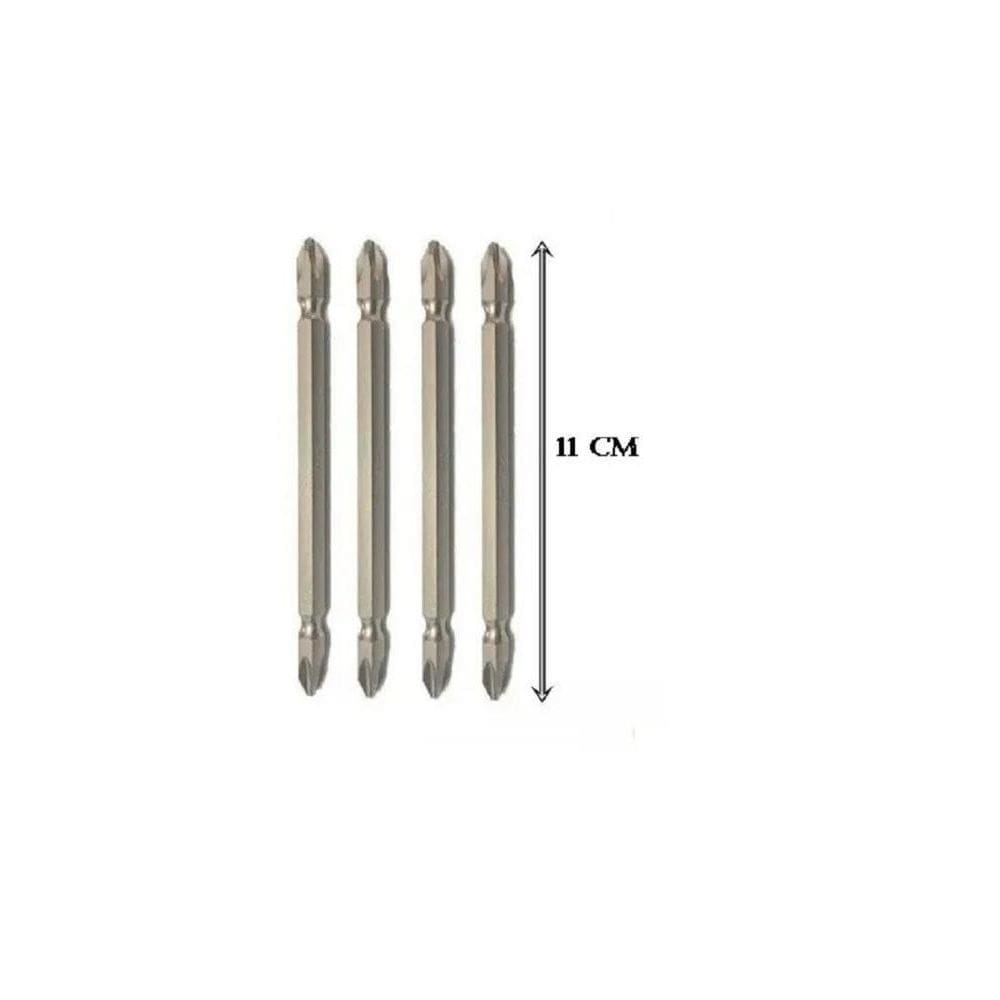 Bits Dupla Imantada PH2 - 11cm - Aço - Fenda Cruzada